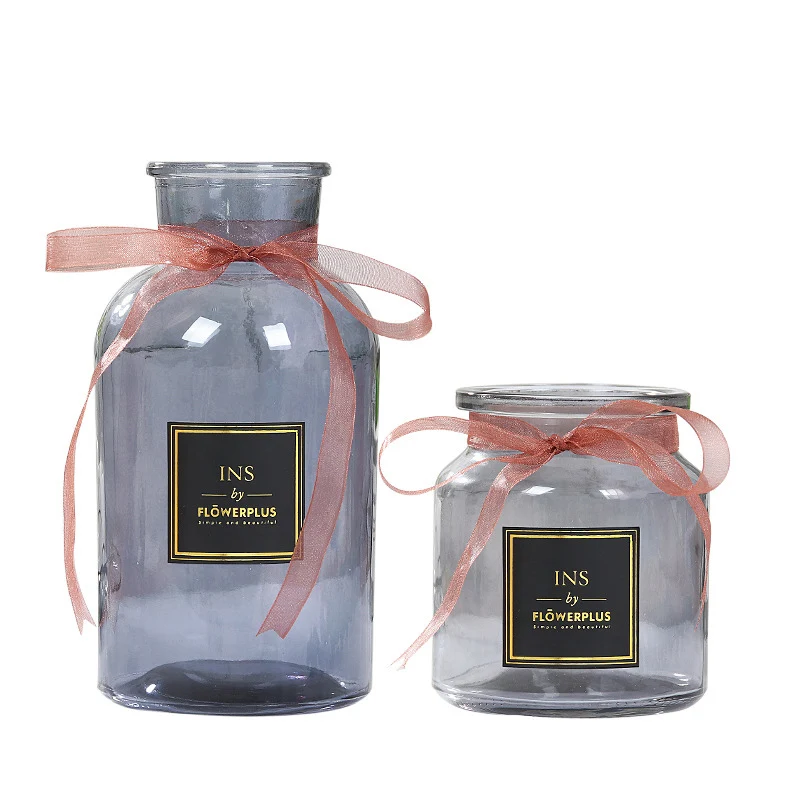 Стеклянная прозрачная ваза домашний декор статуэтки Миниатюрные модели