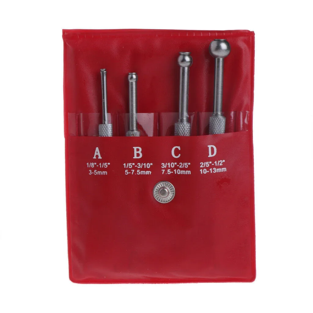 

0.125 - 0.5\\\" Bore Gauge Set 1/8~1/2\\\" 3-13mm 4pcs Anti Rust Full Ball