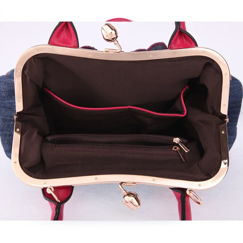 

Bestform Fashion Women Bag 2021 New Denim Casual Tote Floral Hasp Handbags Large Capacity Female Shoulder&Crossbody Bags