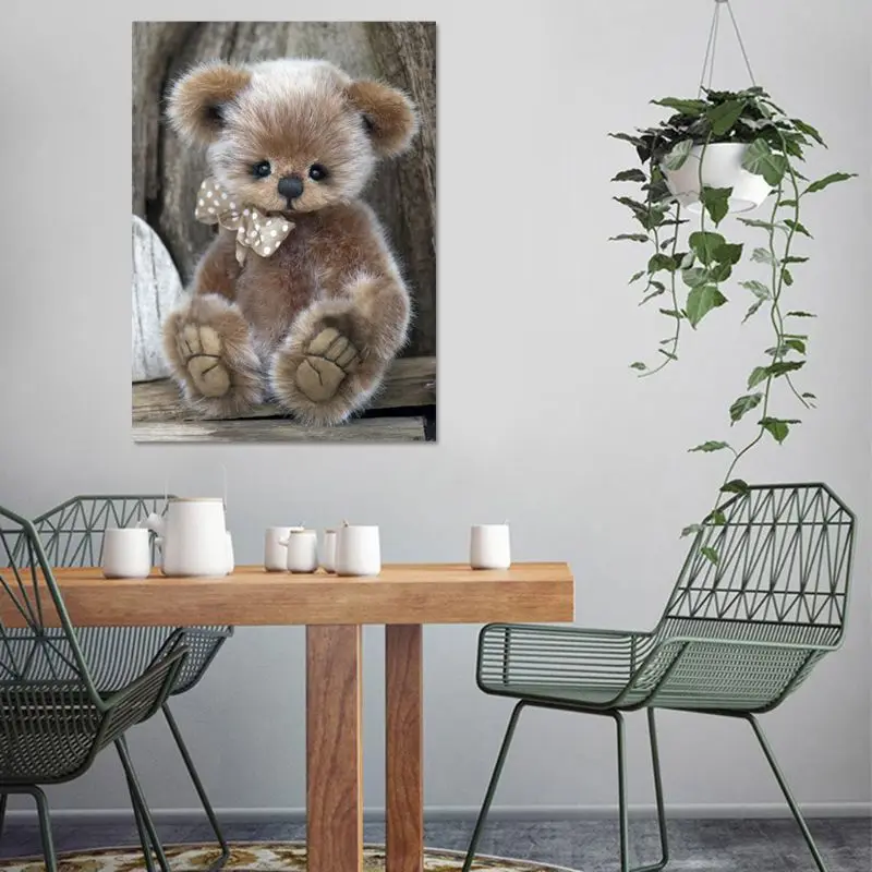 

N7MD Litter Bear 5D DIY Round Diamond Painting Embroidery Drill Needlework Cross Craft Stitch Kit Home Decor