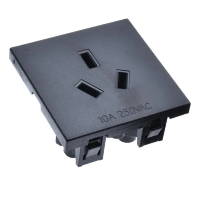Черная медная квадратная электрическая розетка переменного тока 10 А 250 В