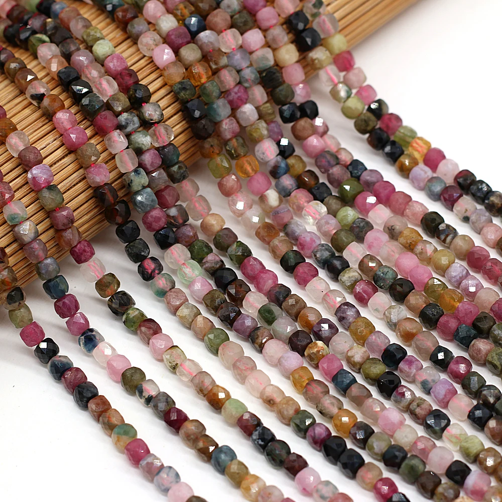 Натуральный Полудрагоценный камень неправильной формы квадратный турмалиновый