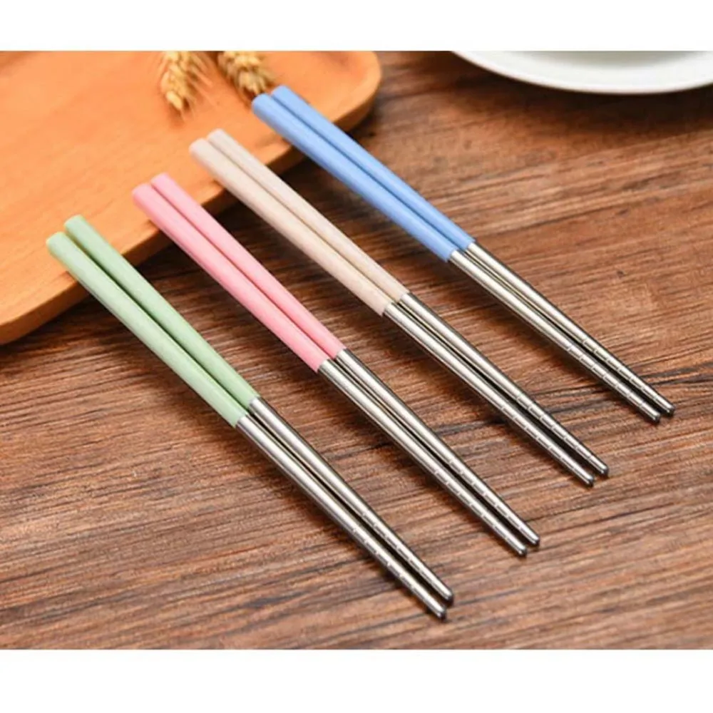 2 Pairs Household Non-slip Heat Resistant Wheat Straw Cutlery Chopsticks (Adults Style Khaki) | Дом и сад