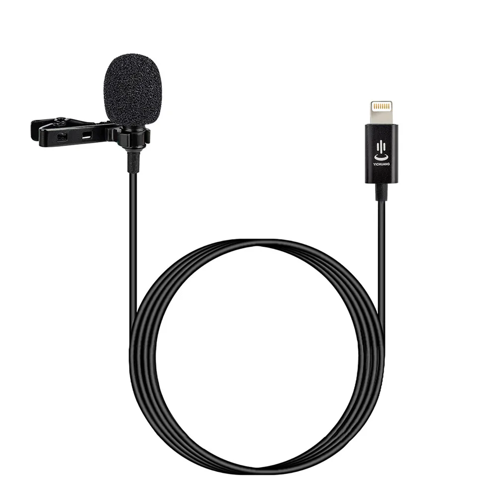 Профессиональный петличный микрофон с Lightning для iPhone XS X/8/8 Plus/6/7 Plus iPad 4/3/2 Pro 1 5 м