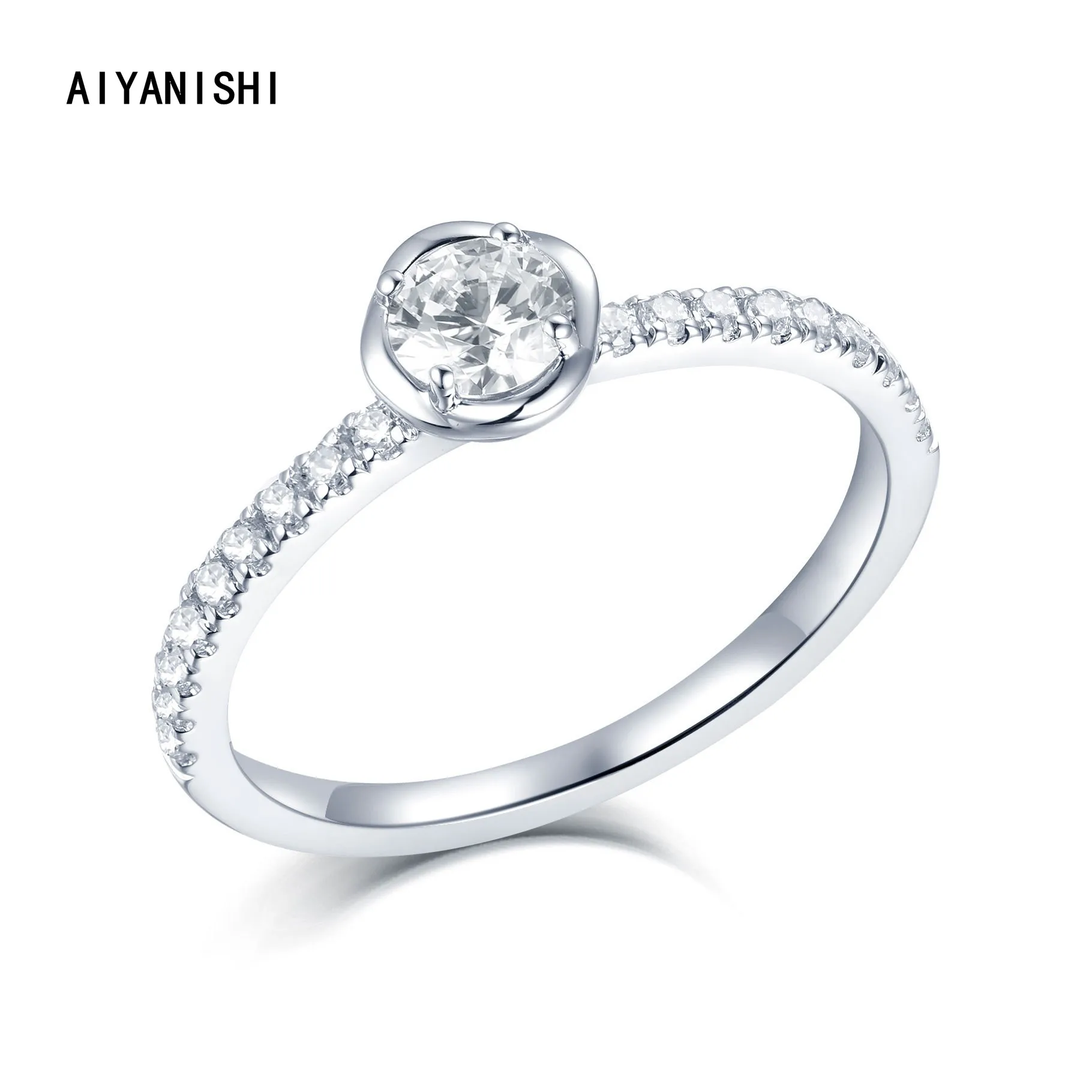 

AIYANISHI Wedding Rings For Women Flower Sona Diamond Ring Luxury Engagement Bridal Rings Anel Accessories Gifts Drop Shipping