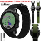 Ремешок для наручных часов, быстросъемный силиконовый браслет для Garmin Fenix 6X Pro 5X 3HR Enduro Easyfit Fenix 6 5 Plus, 26 22 мм