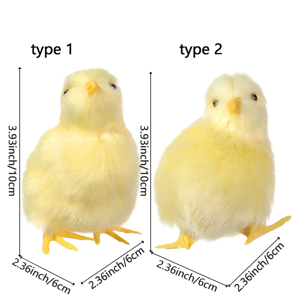 New Mini Plush Chick Toy Lifelike Furry Chicken Simulation Animal Lovely Doll Micro Landscape Photography Prop Easter Supplies | Дом и сад