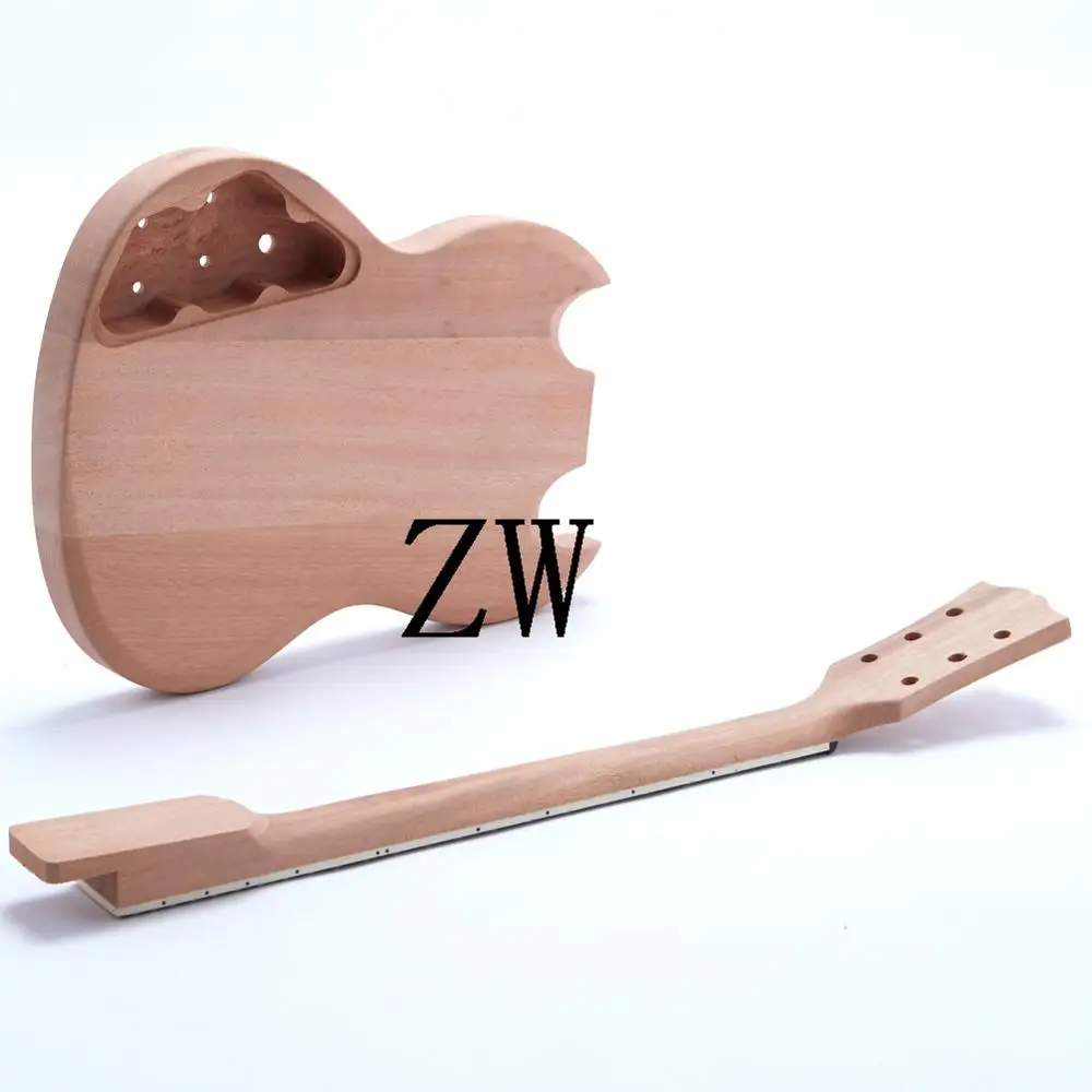 

SGS Electric Guitar Kits Solid Mahogany Body DIy Guitar Black Hardware Include Hardware