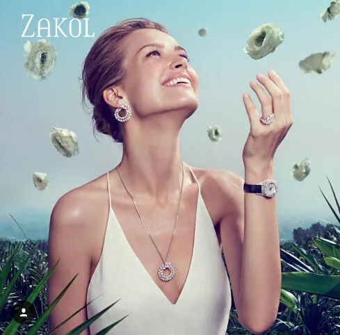 ZAKOL набор из 4 шт. в форме листа новое модное ожерелье серьги браслет и кольцо