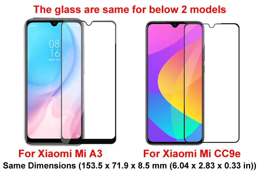 Tempered Glass For Xiaomi Mi 8 9 Pro SE A1 A2 Lite A3 Mi8 9t Protective Glass on For Xiaomi Mix 3 Film Screen Protector Full