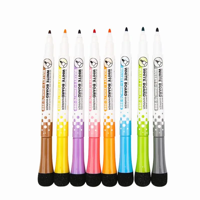 

G92E Magnetic Markers (8 Pack) Low Odor White Board Markers with Erasers for Kids Teacher Supplies for Classroom Work