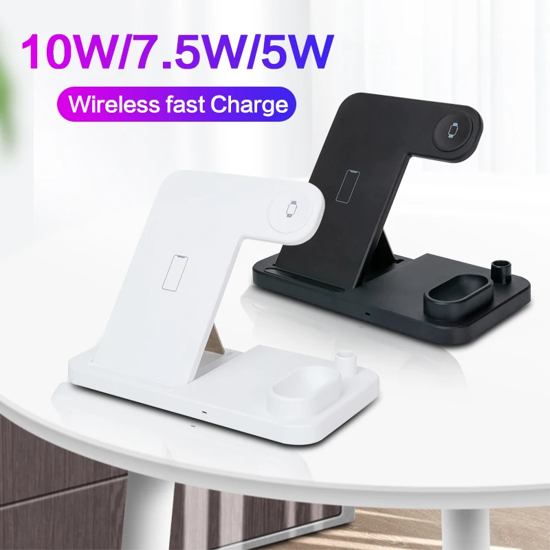 Беспроводное зарядное устройство 4 в 1 10 Вт быстрая зарядка для iPhone 11/11pro/X/XS/XR/Xs Max/8/8