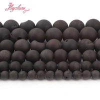 81012mm round beads black metallic coated druzy agates stone beads for diy necklace bracelet jewelry making 15