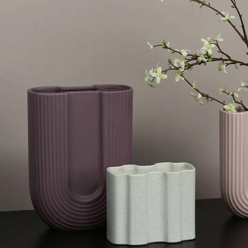 

Ceramic Vase Arrangement Flower-Flower Desktop-Decoration Living-Room U-Shaped Nordic