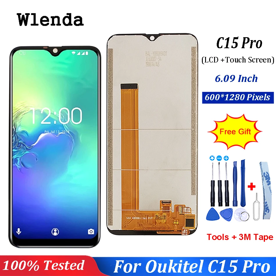 6 09 "дюймов для Oukitel C15 Pro ЖК-дисплей Дисплей + кодирующий преобразователь