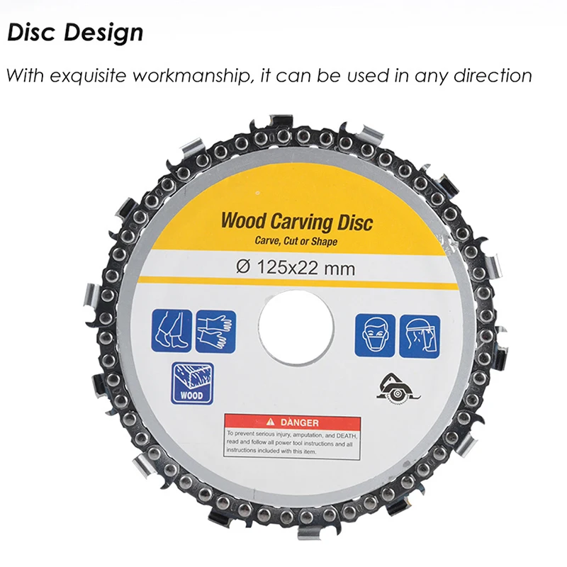 

HELTC 1PC Grinder Chain Disc Steel 5Inch Grinder Disc And Chain 14 Tooth Fine Abrasive Cut Chain For Angle Grinder 125x22mm Hot