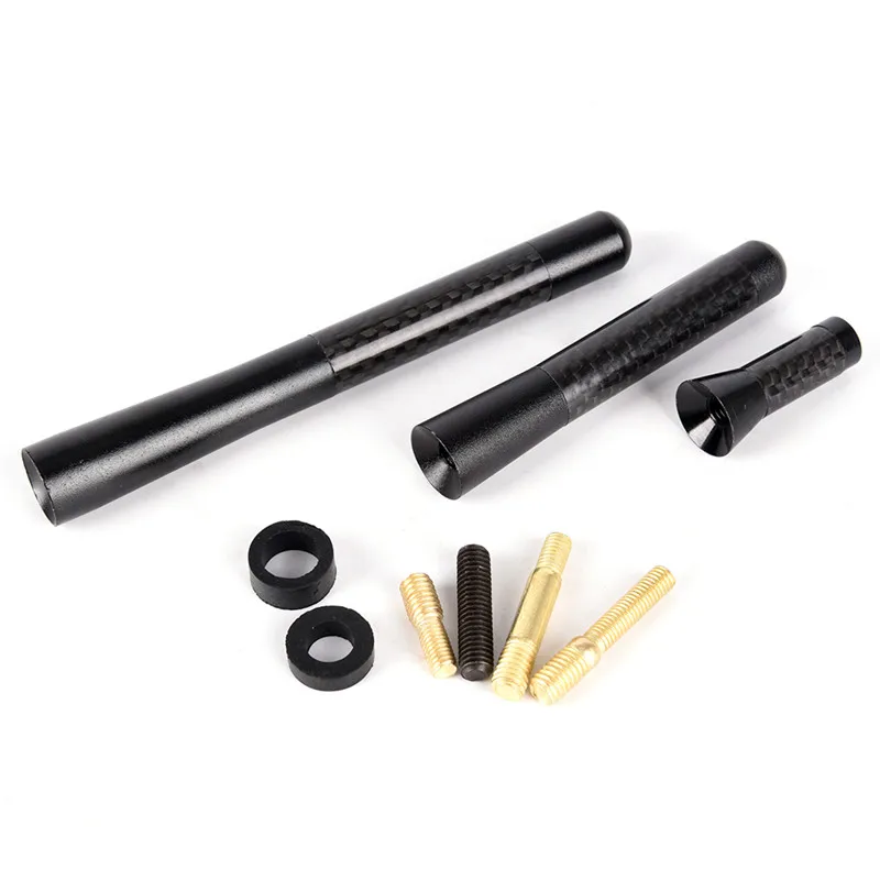 1set Universial Car Auto Mini Carbon Fiber Short Stubby Screw On Aerial Antenna Mast Multi Style Stying | Автомобили и мотоциклы