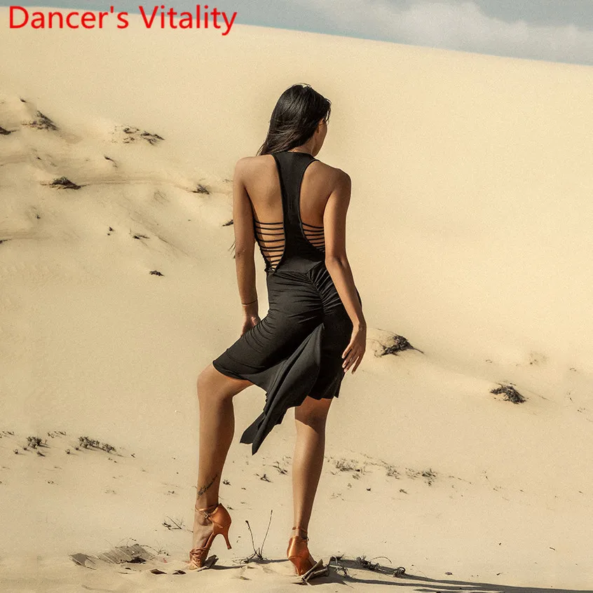 Женская танцевальная одежда для латинских танцев взрослых сексуальное платье с