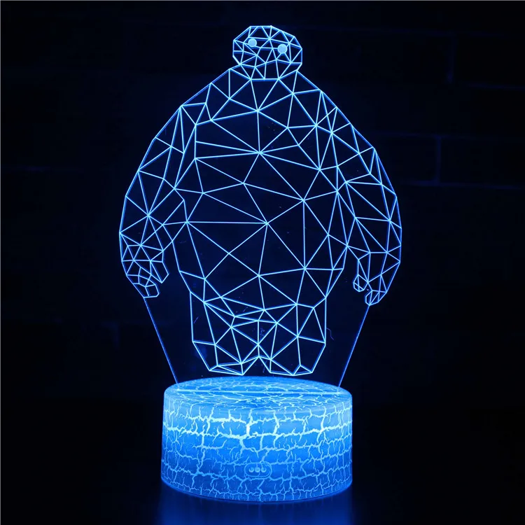 Ночники светодиодные новинка 3D лампа милая игрушка подарок 7 цветов абстрактная