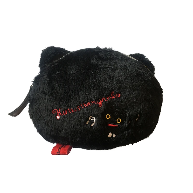 Симпатичный кошелек для монет кутусита нианко с черной кошкой кошельки кавай