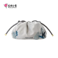 flower princess light mood 2021 new womens cloud small fresh embroidery nylon shoulder crossbody cell phone clutch bag bags