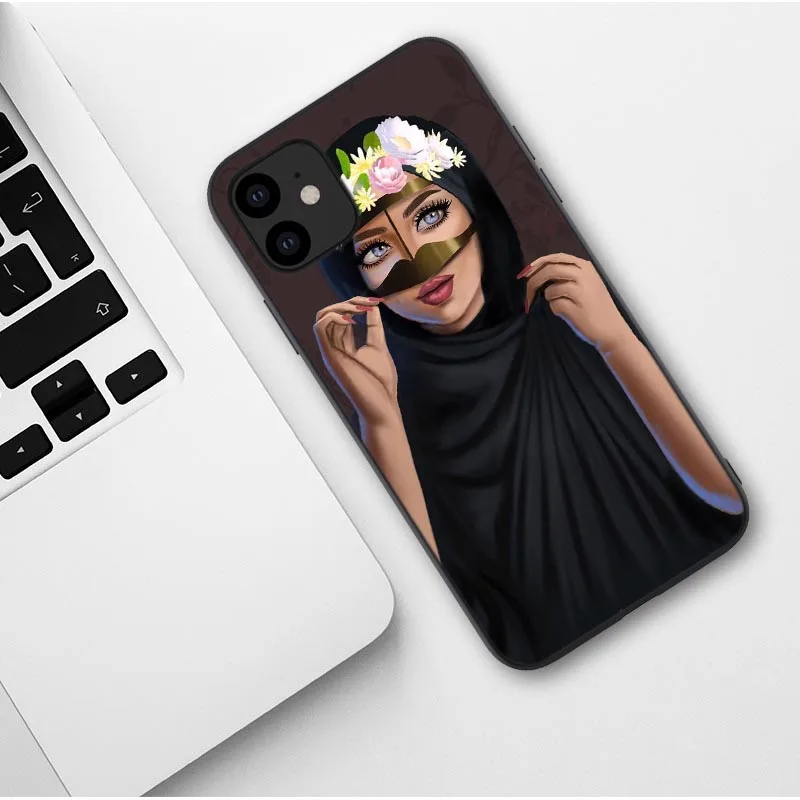 TPU Роскошный женский силиконовый чехол в хиджабе для iPhone 11 Pro Max X мусульманская исламская накладка-решетка для iPhone X 7 8 Plus XS Max XR - Цвет: TPU