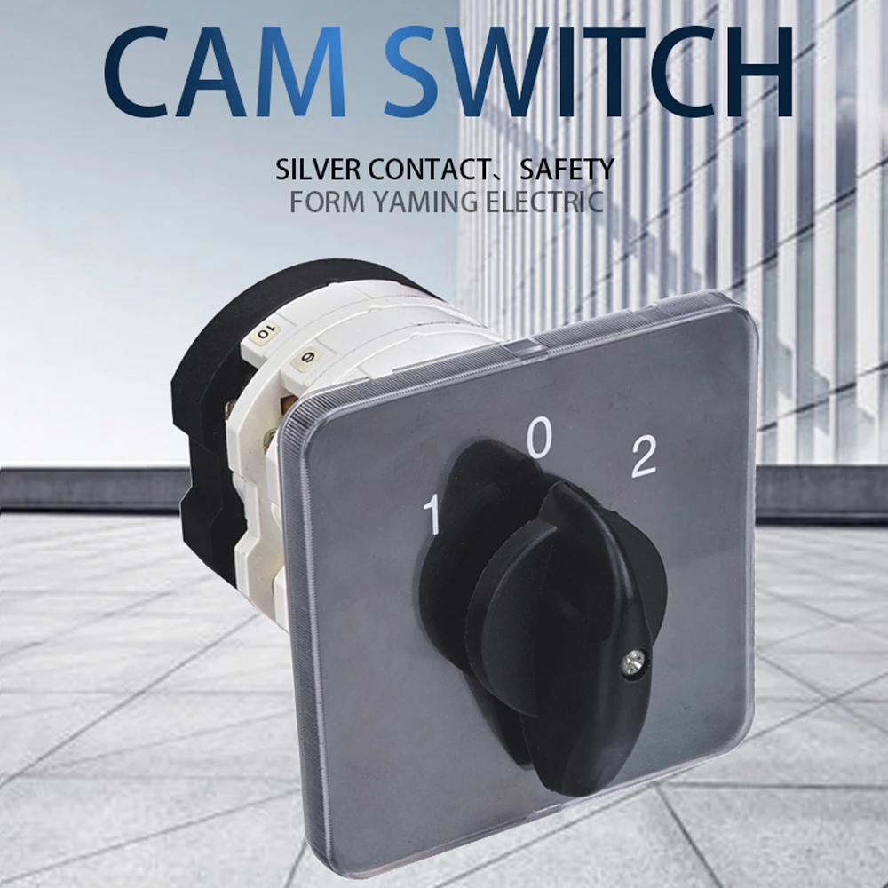 

Cam Switch YMZ12-50/3 Dual Power Control 3 Positions Silver Contact Latching 50A 690V 3 Poles Rotary Changeover Interuptor