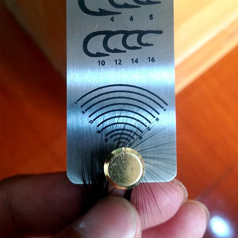 KKWEZVA 1 PC Portable Metal Fly tying Hackle Gauge Fish Measuring Tool Fishing Tackle Accessories Fly making tool measuring tape