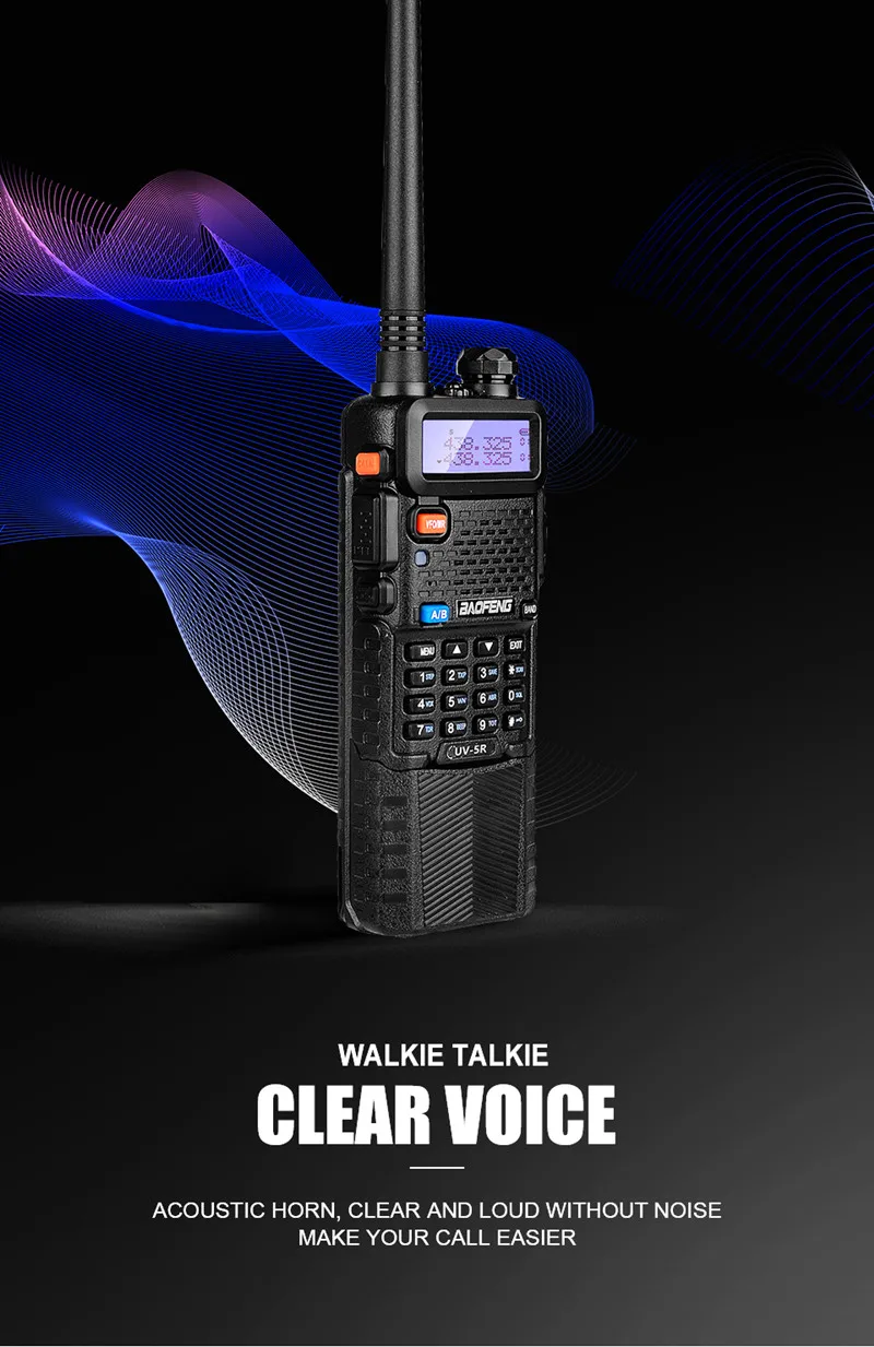 8W High Power Baofeng UV-5R Walkie Talkie Amateur Radio Scanner VHF UHF CB Radio Comunicador USB Woki Toki 3800mAh UV5R Hunting