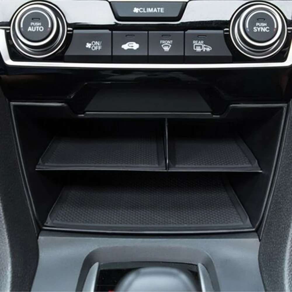 

Auto Car Interior ABS Center Console Storage Box Organizer Tray For Honda Civic 10th 2016-2019
