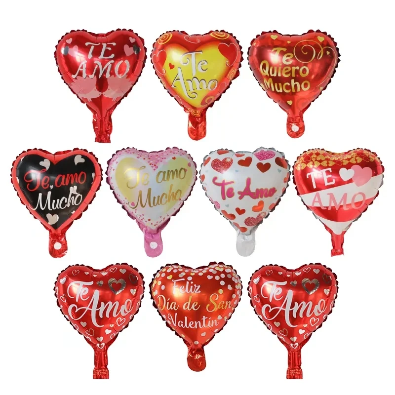

50pcs 10inch Spanish TE AMO Foil Balloons Red Love Heart Globos Wedding Valentine's Days Party Decor Birthday Party Supplies