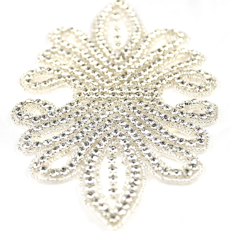 (1 шт.) Популярная аппликация со сверкающими стразами ручной работы для свадебной