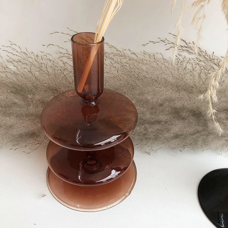 Clear Glass Candle Holders Wedding &amp Dining Table Decorative Candlestick Holder Candelabra Fits Led Candles | Дом и сад