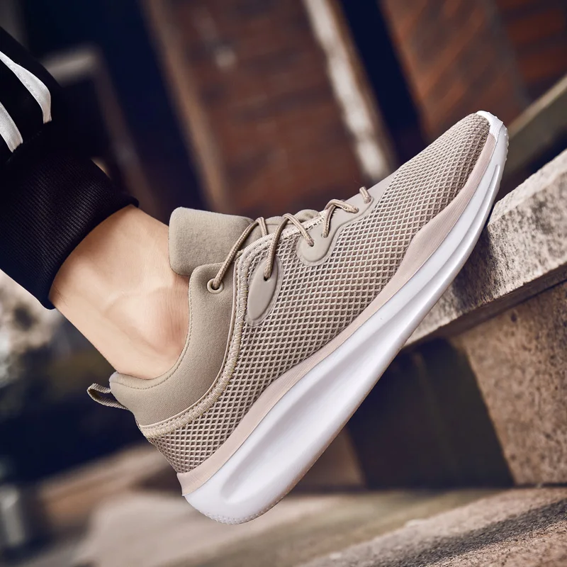 

New Sneakers Men Outdoor Casual Sports Shoes Breathable Lace-up Running Shoes Mesh Comfortable Walking Jogging Athletic Shoes