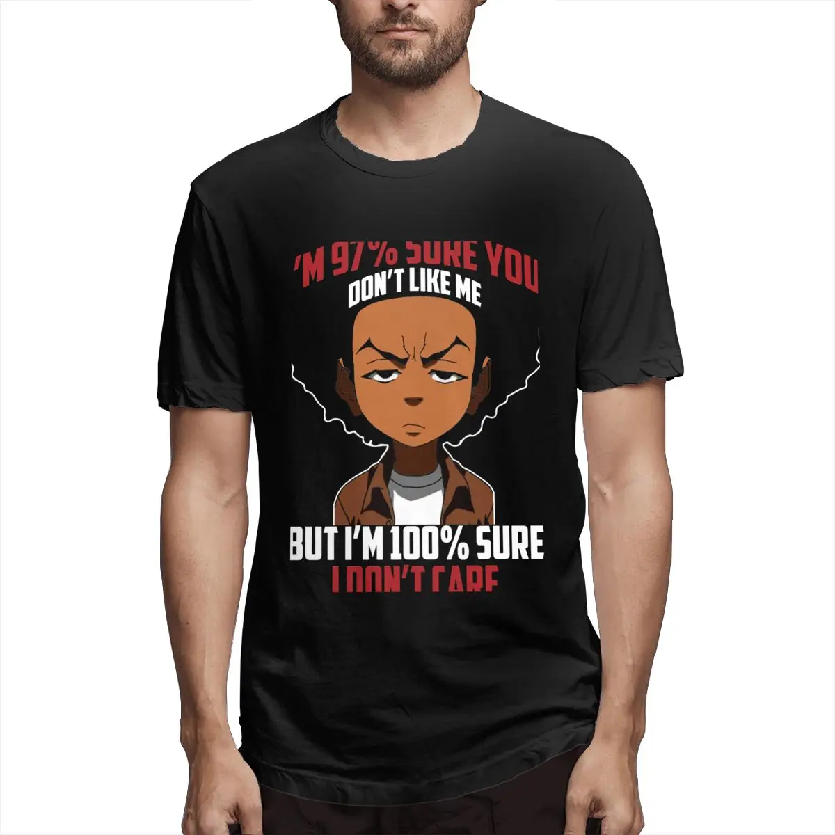 

The Boondocks Men Fashion Tees Short Sleeve Round Neck T-Shirt Cotton Summer Clothing