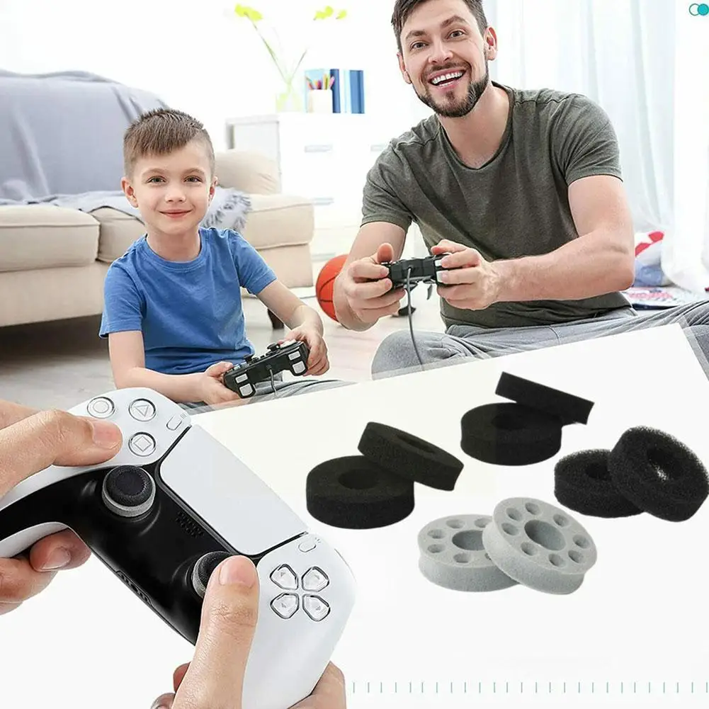 

Black Gray Game Handle Sponge Ring Is Suitable For Ps4/ps5 Handle Rocker Feel Enhancement Ring Sponge Ring 8 Pcs F8p6