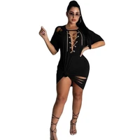 new women hollow out dress loose style summer dress casual metal tassel clothes europe and america clothes drop shipping