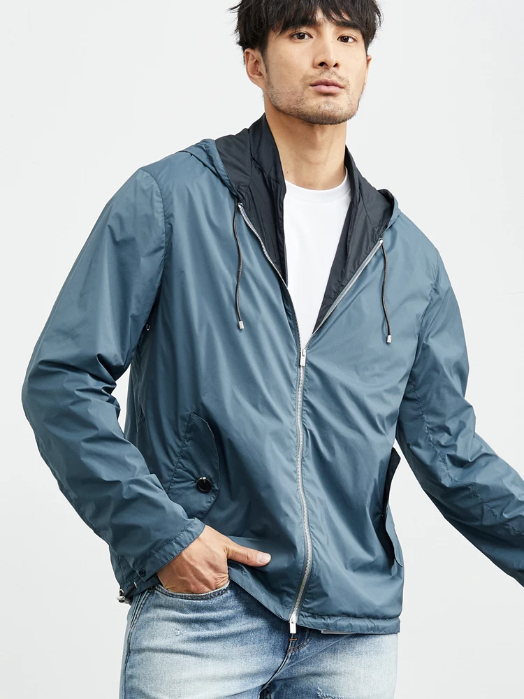 

Spring and summer new business casual men's wear thin sunscreen texture men's Hooded Jacket casual coat