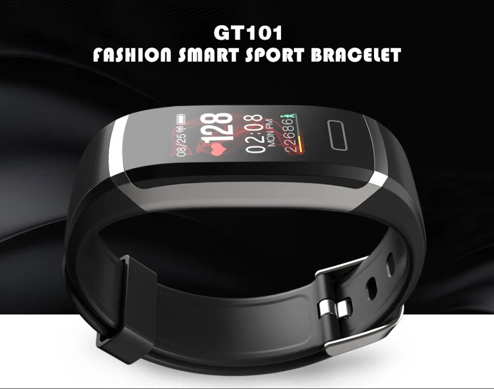 Longet GT101 умный браслет для мужчин фитнес-трекер Спорт Водонепроницаемый Звук скорость сна монитор напоминание часы для ios Android