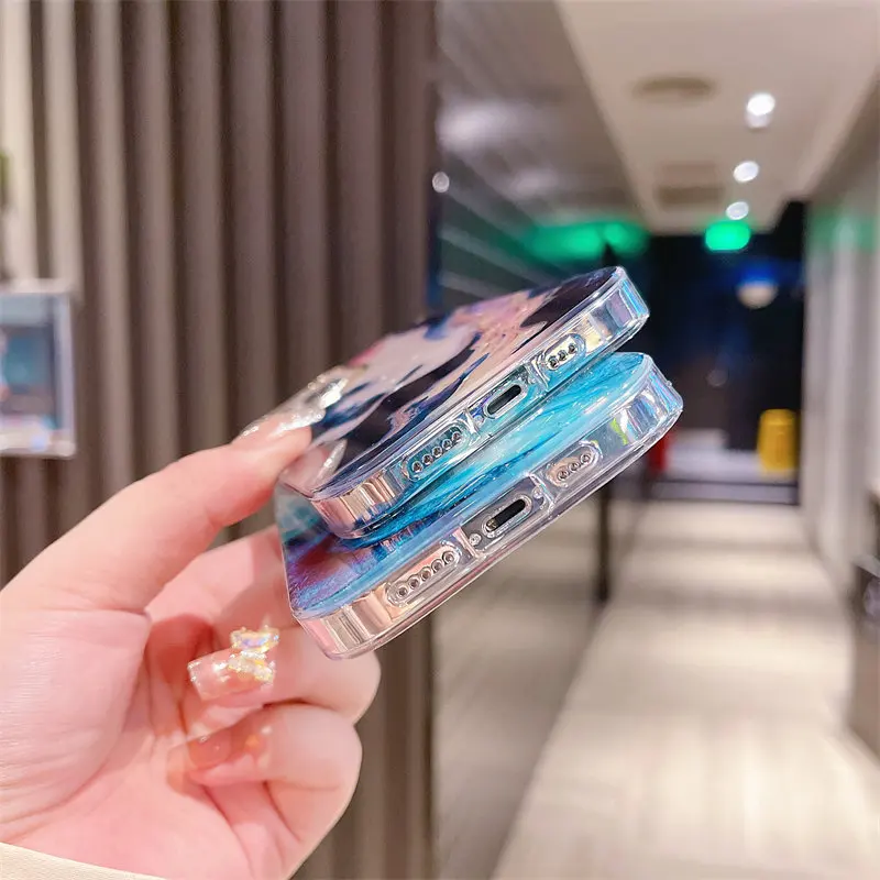 Блестящий Мраморный чехол для iPhone 13 Pro Max 12 11 XR X XS 7 8 Plus Мягкий противоударный с