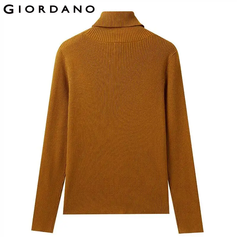 Giordano женская вязаная кофта с высоким воротом и длинными рукавами из натурального хлопка