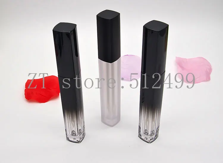 3 мл пластиковый матовый косметический блеск для губ черный пустой градиентный
