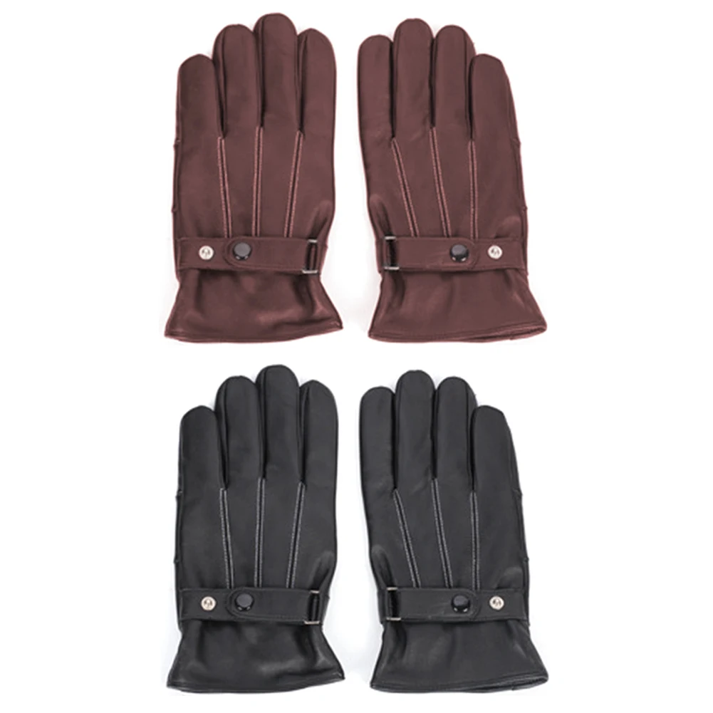 Перчатки мужские из овечьей кожи водонепроницаемые теплые роскошные кожаные с