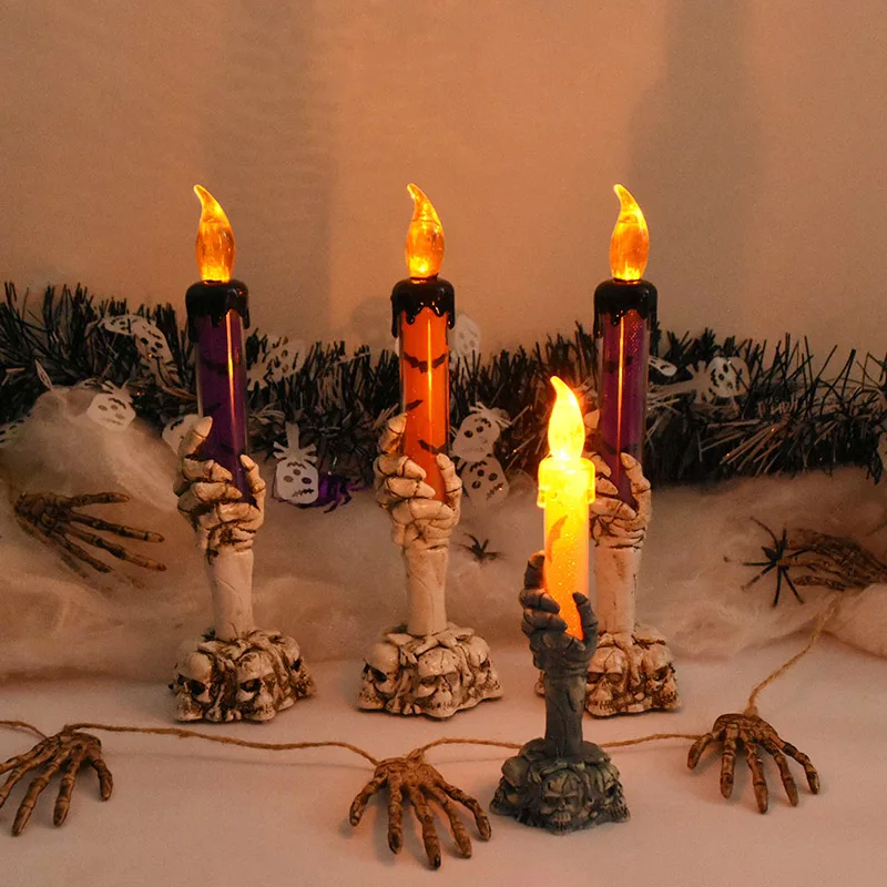 Halloween Led Candle Light Skeleton Ghost Hand Smoke-free Horror Props Party Decoration Supplies Kids Toy Gift | Дом и сад