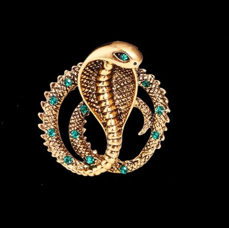 Панк Мода ретро властная Кобра банкет высокое качество металлическая брошь для