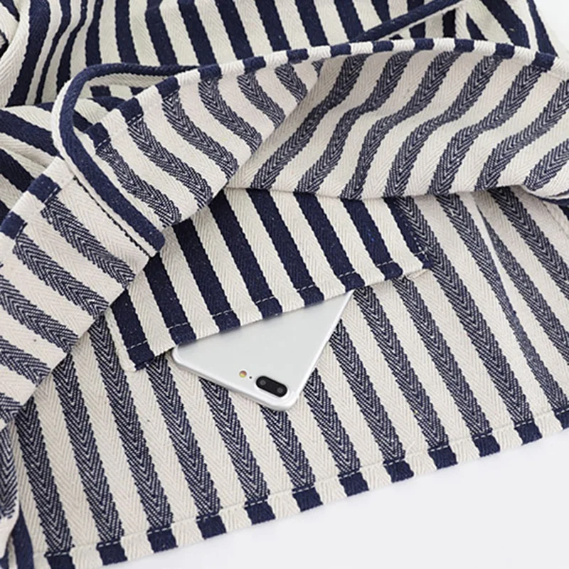 

Women'S Striped Canvas Handbag Summer Beach Classical Fabric Soft Large Handbag Female Casual Bag