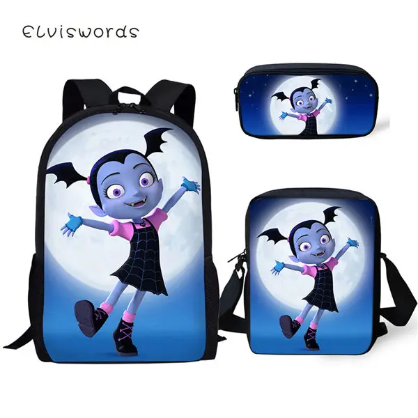 CDWX910CEK Детский Школьный рюкзак ELVISWORDS с принтом vampyrina, школьные сумки-книжки с рисунками мультфильмов, дизайн для девочек, комплект из 3 предметов, школьные сумки - Цвет: CDWX910CEK