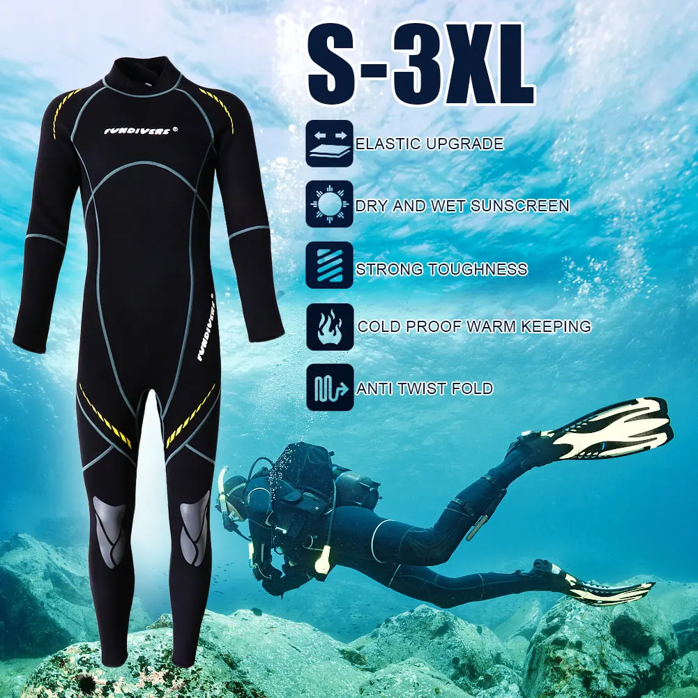 

Неопреновый гидрокостюм премиум-класса, мужские Гидрокостюмы для подводного плавания и дайвинга, 1 шт., полноразмерный костюм для подводног...