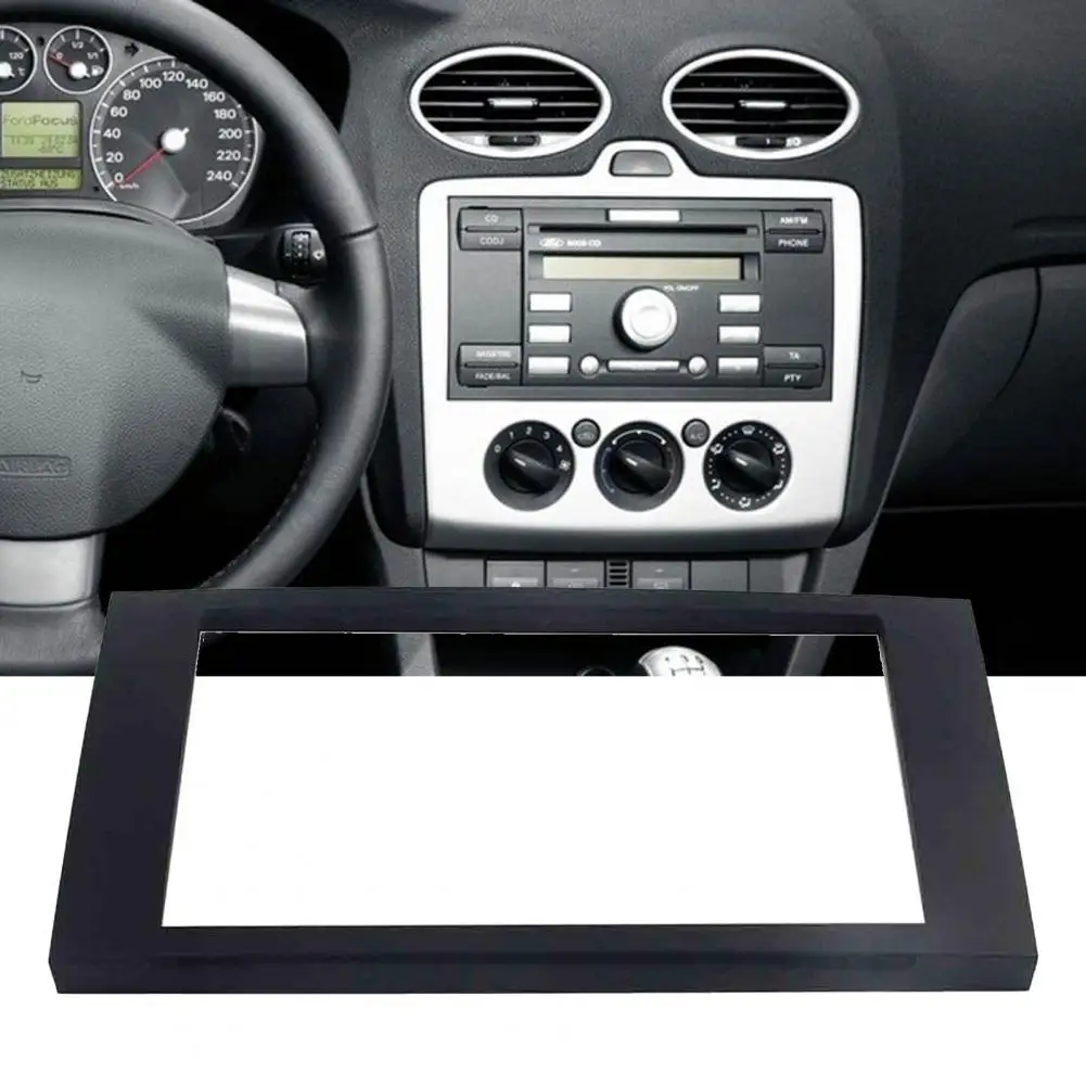 

50%HOT Audio Panel Waterproof Wear-resistant Plastic Black Audio Plate 2DIN for Ford Focus Transit 2005-up