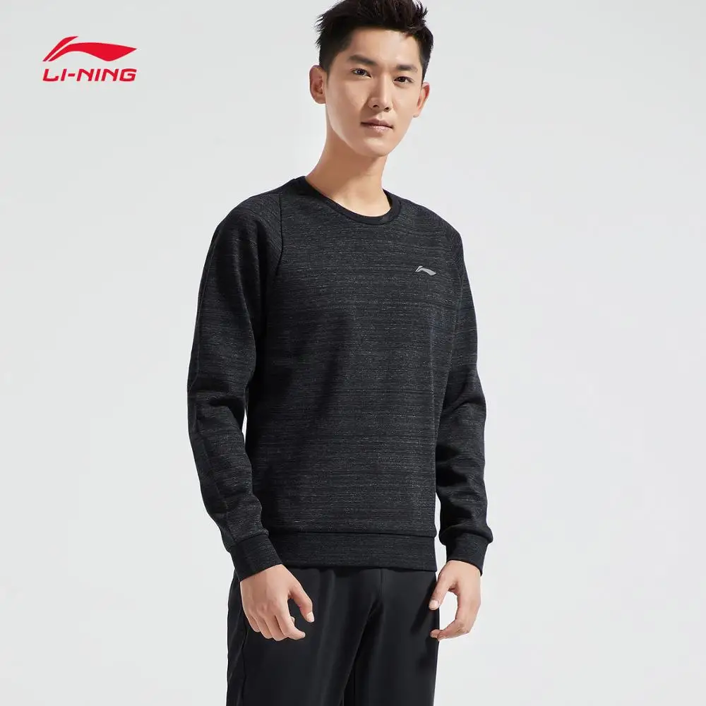 Li-Ning мужской тренировочный спортивный свитер с капюшоном, Классический крой, Флисовая теплая хлопковая подкладка, удобный спортивный свитер AWDN859 MWW1497